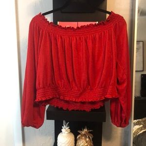 H&M off the shoulder red top size XL